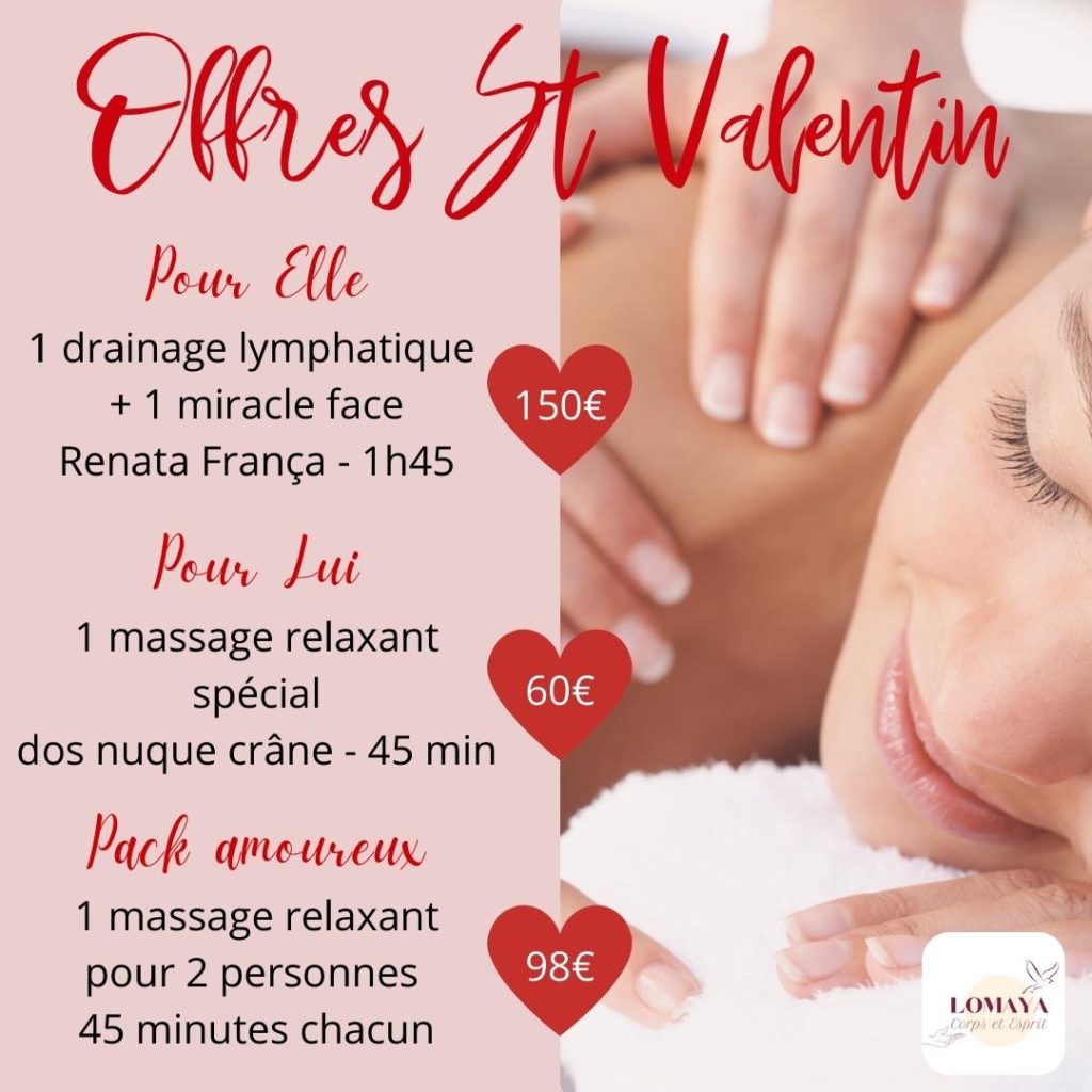 Offres spéciales St Valentin 2023- Massages Gardanne - Lomaya Corps et Esprit